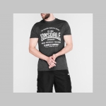 Lonsdale tmavošedé pánske tričko s tlačeným logom materiál 60%bavlna 40%polyester  posledné kusy veľkosti XS,  S